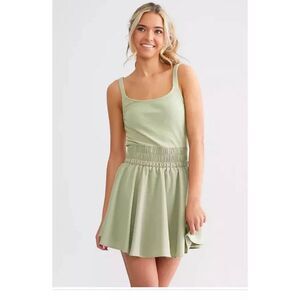 New In Active Stretch Mini Dress Sage Green Tennis Romper Athletic Spring Summer